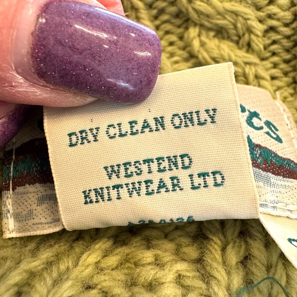 Aran Crafts Green Cable Wool Knit Sweater Cardigan - Picture 14 of 14